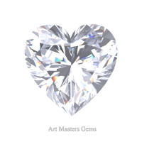 Art Masters Gems Standard 0.5 Ct Heart White Sapphire Created Gemstone HCG050-WS