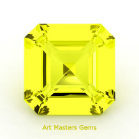 Art Masters Gems Standard 0.75 Ct Asscher Yellow Sapphire Created Gemstone ACG075-YS