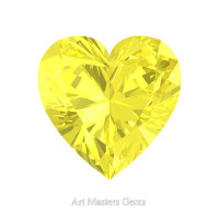 Art Masters Gems Standard 0.75 Ct Heart Canary Yellow Sapphire Created Gemstone HCG075-CYS