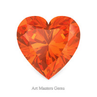 Art Masters Gems Standard 1.0 Ct Heart Orange Sapphire Created Gemstone HCG100-OS