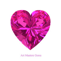 Art Masters Gems Standard 1.0 Ct Heart Pink Sapphire Created Gemstone HCG100-PS