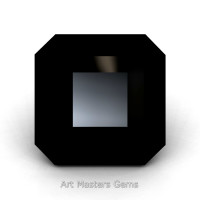 Art Masters Gems Standard 1.5 Ct Asscher Black Diamond Created Gemstone ACG150-BD