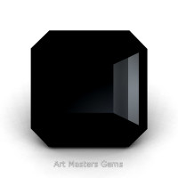 Art Masters Gems Standard 2.0 Ct Asscher Black Diamond Created Gemstone ACG200-BD