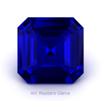 Art Masters Gems Standard 2.0 Ct Asscher Blue Sapphire Created Gemstone ACG200-BS