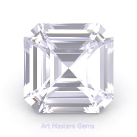 Art Masters Gems Standard 2.0 Ct Asscher White Sapphire Created Gemstone ACG200-WS