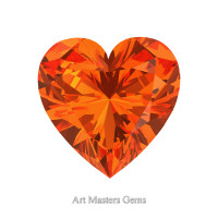 Art Masters Gems Standard 2.0 Ct Heart Orange Sapphire Created Gemstone HCG200-OS