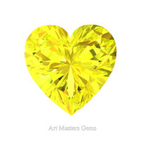 Art Masters Gems Standard 2.0 Ct Heart Yellow Sapphire Created Gemstone HCG200-YS