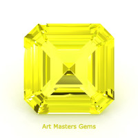 Art Masters Gems Standard 4.0 Ct Asscher Yellow Sapphire Created Gemstone ACG400-YS