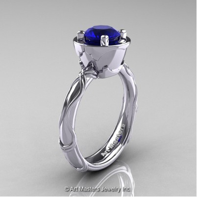 Art-Masters-Venetian-14K-White-Gold-1-0-Ct-Blue-Sapphire-Engagement-Ring-R475-14KWGBS-P-402×402