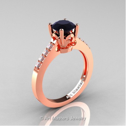 Classic-14K-Rose-Gold-1-Carat-Black-and-White-Diamond-Solitaire-Wedding-Ring-R101-14KRGDBD-P-402×402