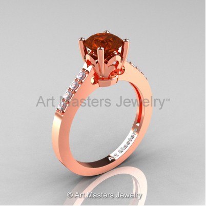 Classic-14K-Rose-Gold-1-Carat-Brown-and-White-Diamond-Solitaire-Wedding-Ring-R101-14KRGDBRD-P-402×402