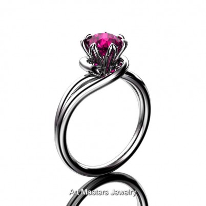 Classic-14K-White Gold-1-0-Ct-Pink-Sapphire-Solitaire Ring-R559-14KWGPS-P-402×402