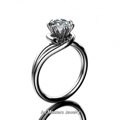 Classic-14K-White Gold-1-0-Ct-White-Sapphire-Solitaire Ring-R559-14KWGWS-P-402×402