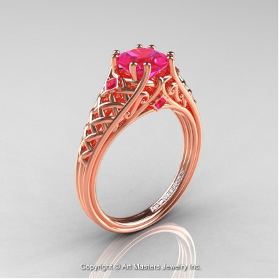 Classic-French-Rose-Gold-Princess–Pink-Sapphire-Lace-Bridal-Ring-R175P-RGPS-P-402×402