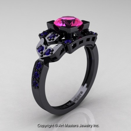 Classic_14K_Black_Gold_1_0_Ct_Pink_and_Blue_Sapphire_Engagement_Ring_Wedding_Ring_R510_14KBGBSPS_P_jpg-100498-500×500