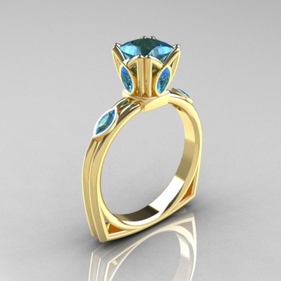 Modern-Antique-14K-Yellow-Gold-1-CT-Princess-Marquise-Blue-Topaz-Solitaire-Ring-R219-YGBT-P-402×402