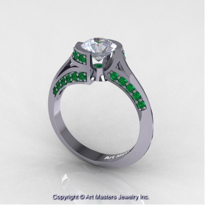 Modern-French-14K-White-Gold-1-0-Carat-Cubic-Zirconia-Emerald-Engagement-Ring-Wedding-Ring-R376-14KWGEMCZ-P2-402×402