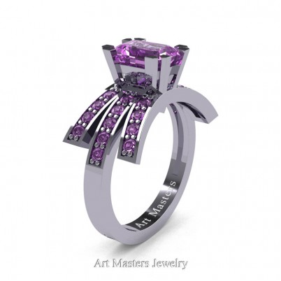Modern-Victorian-14K-White-Gold-1-Ct-Emerald-Cut-Lilac-Amethyst-Engagement-Ring-R344-14KWGLAM-P-402×402