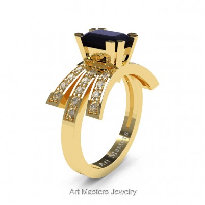 Modern-Victorian-14K-Yellow-Gold-1-Ct-Emerald-Cut-Black-and-White-Diamond-Engagement-Ring-R344-14KYGDBD-P-402×402