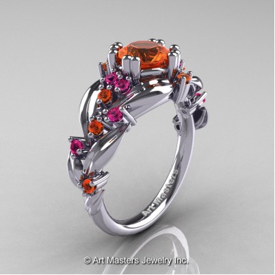 Nature-Classic-14K-White-Gold-1-0-Ct-Orange-Pink-Sapphire-Leaf-and-Vine-Engagement-Ring-R340-14KWGPOS-P-402×402