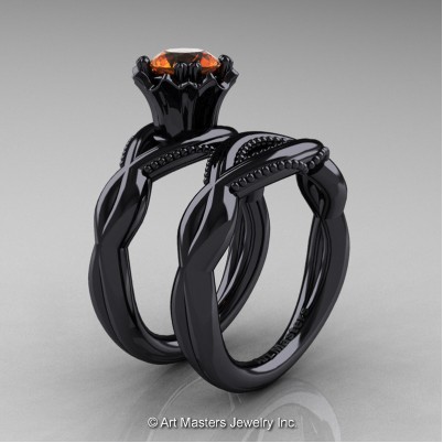 Faegheh-Modern-Classic-14K-Black-Gold-1-0-Ct-Orange-Sapphire-Engagement-Ring-Wedding-Band-Bridal-Set-R290S-14KBGOS-P-402×402