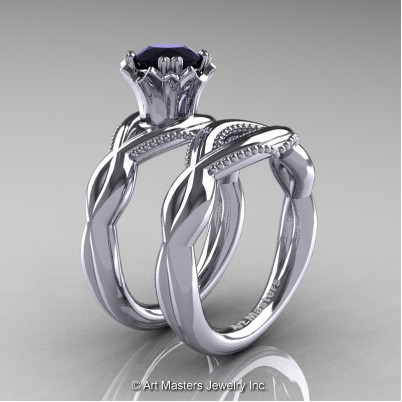 Faegheh-Modern-Classic-14K-White-Gold-1-0-Ct-Black-Diamond-Engagement-Ring-Wedding-Band-Bridal-Set-R290S-14KWGBD-P-402×402
