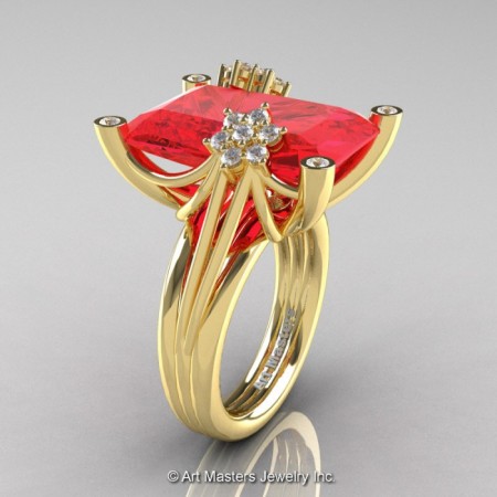 Modern-Bridal-14K-Yellow-Gold-Ruby-Diamond-Honeymoon-Cocktail-Ring-R292-14KYGDR-P-700×700