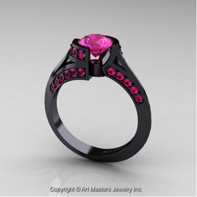 Modern-French-14K-Black-Gold-1-0-Carat-Pink-Sapphire-Engagement-Ring-Wedding-Ring-R376-14KBGPS-P2-402×402