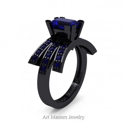 Modern-Victorian-14K-Black-Gold-1-Ct-Emerald-Cut-Blue-Sapphire-Engagement-Ring-R344-14KBGBS-P-402×402