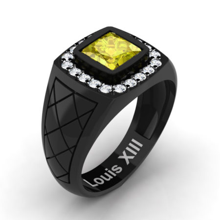 Louis-XIII-Modern-14K-Black-Gold-1-25-Carat-Princess-Yellow-Sapphire-Diamond-Wedding-Ring-R1131-14KBGDYS