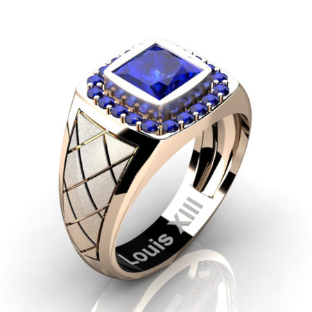 Louis-XIII-Modern-14K-Rose-Gold-1-25-Carat-Princess-Blue-Sapphire-edding-Ring-R1131-14KRGBS3