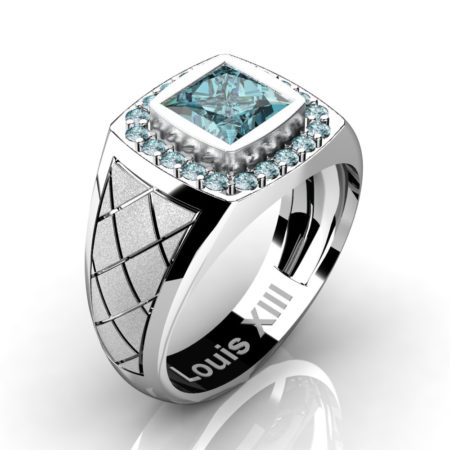 Louis-XIII-Modern-14K-White-Gold-1-25-Carat-Princess-Blue-Diamond-Wedding-Ring-R1131-14KSWGDBLD