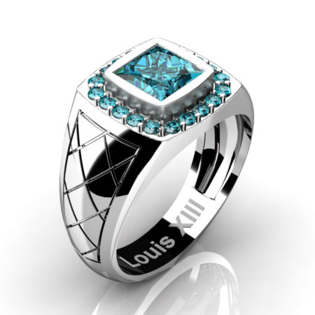 Louis-XIII-Modern-14K-White-Gold-1-25-Carat-Princess-Blue-Diamond-Wedding-Ring-R1131-14KWGDBLD2