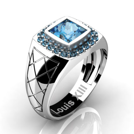 Louis-XIII-Modern-14K-White-Gold-1-25-Carat-Princess-Blue-Topaz-Diamond-Wedding-Ring-R1131-14KWGDBT