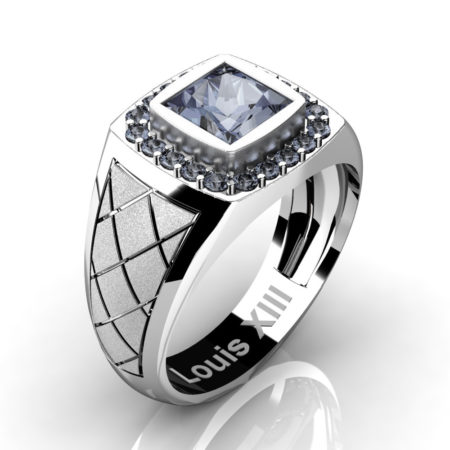 Louis-XIII-Modern-14K-White-Gold-1-25-Carat-Princess-Grey-Sapphire-Wedding-Ring-R1131-14KSWGGS2