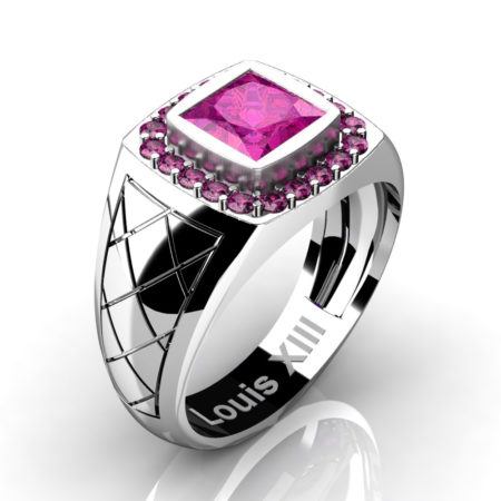 Louis-XIII-Modern-14K-White-Gold-1-25-Carat-Princess-Pink-Sapphire-Wedding-Ring-R1131-14KWGPS4