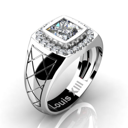 Louis-XIII-Modern-14K-White-Gold-1-25-Carat-Princess-White-Sapphire-Diamond-Wedding-Ring-R1131-14KWG-DWS2